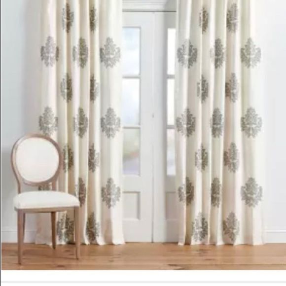 Like new Ballard designs drapes 4 108”long Bingham Printed Damask Draper… - Picture 5 of 12